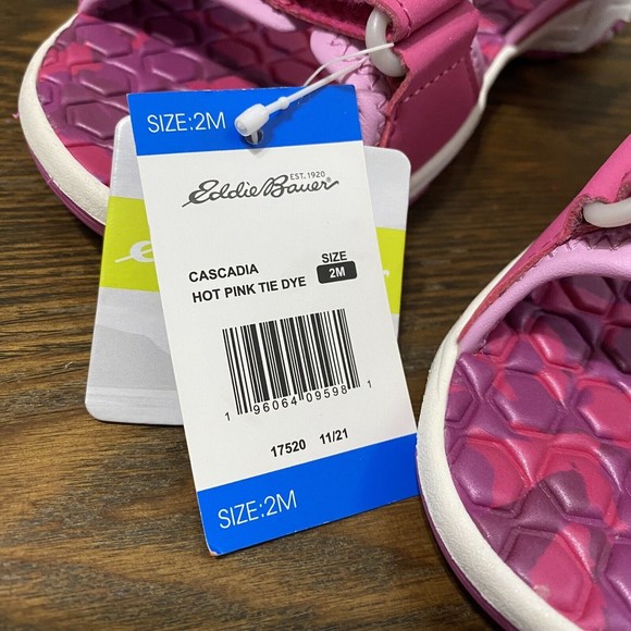 Eddie Bauer Girls Sandal Size 2 M Cascadia Hot Pink Sling Back NWOB - Picture 4 of 7